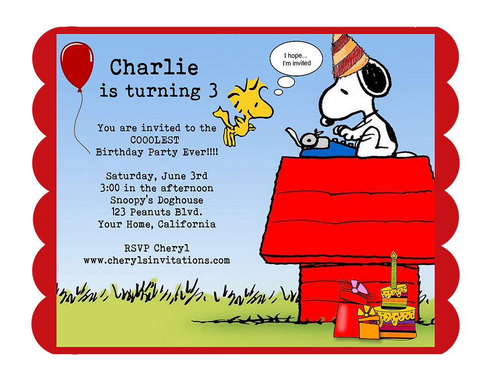 Snoopy Birthday Party and Event Invitation (sold in sets of 10) | Cheryl's Invitations snoopy-birthday-party-and-event-invitation-sold-in-sets-of-10-cheryl-s-invitations