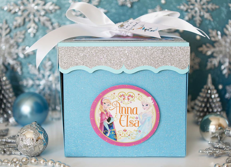 Thumbnail: Frozen Princess Snowflake Custom Exploding Box Invitation