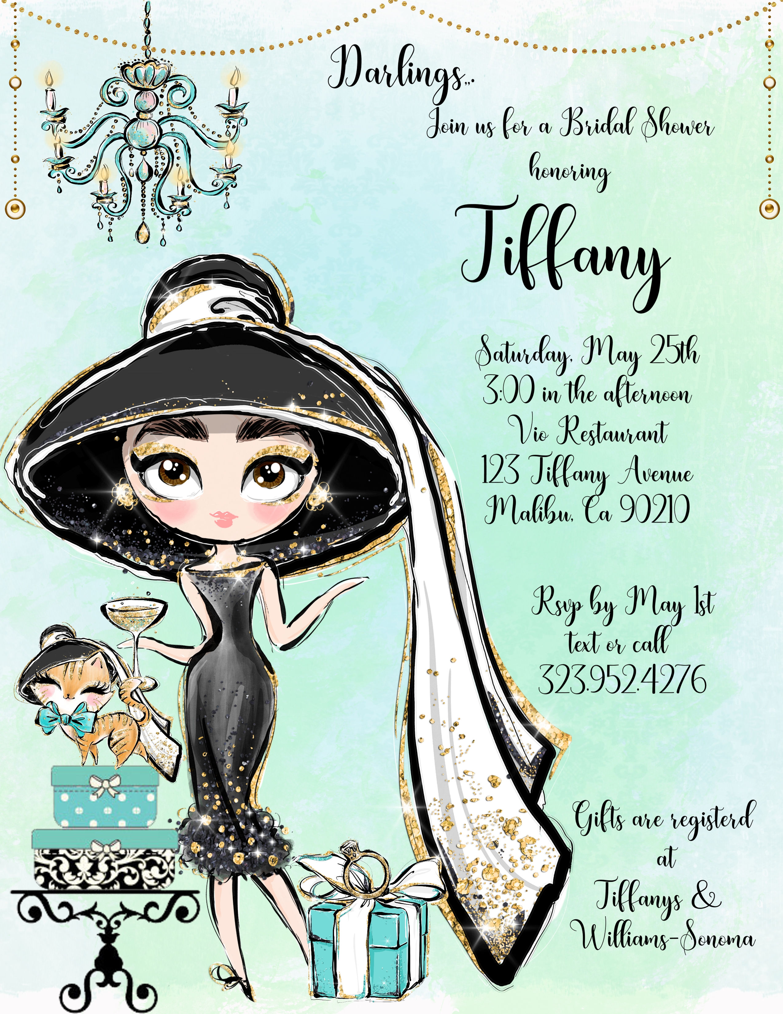 Tiffany Audrey Bridal Shower Invitation (sold in sets of 10)