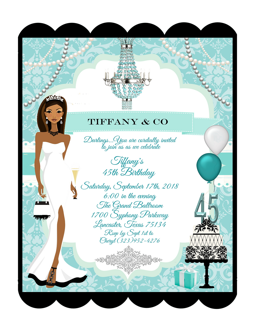 Thumbnail: Afri-American Tiffany Birthday Party and  Event Invitation (sold in sets of 10)