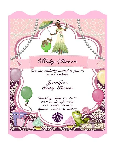 Princess And The Frog Baby Shower Invitations Cheryl S Invitations