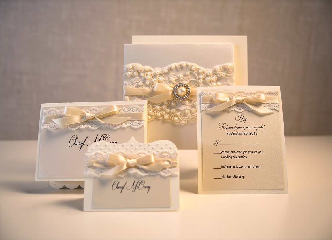 "Pearls & Lace" Wedding & Event Invitation