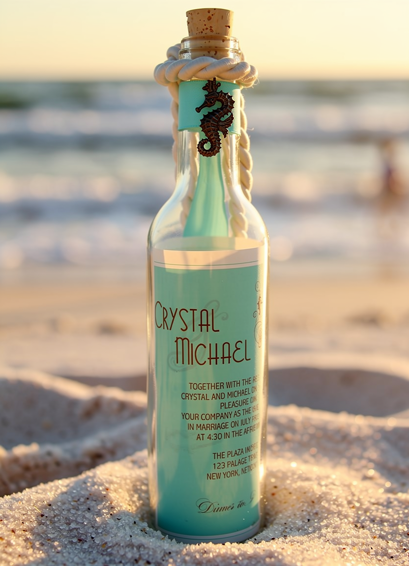 Tiffany Seahorse Wedding   / Event Invitation (sold in sets of 10)