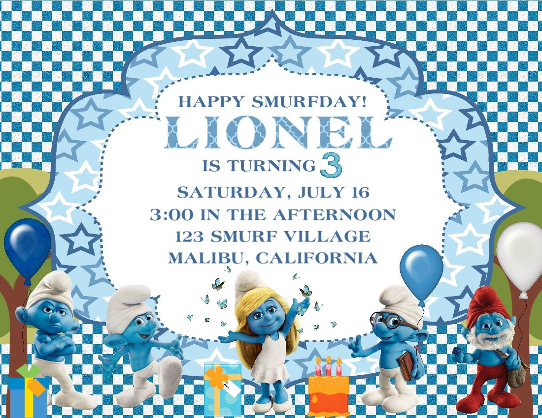 Blue Birthday Party Invitation (sold in sets of 10)