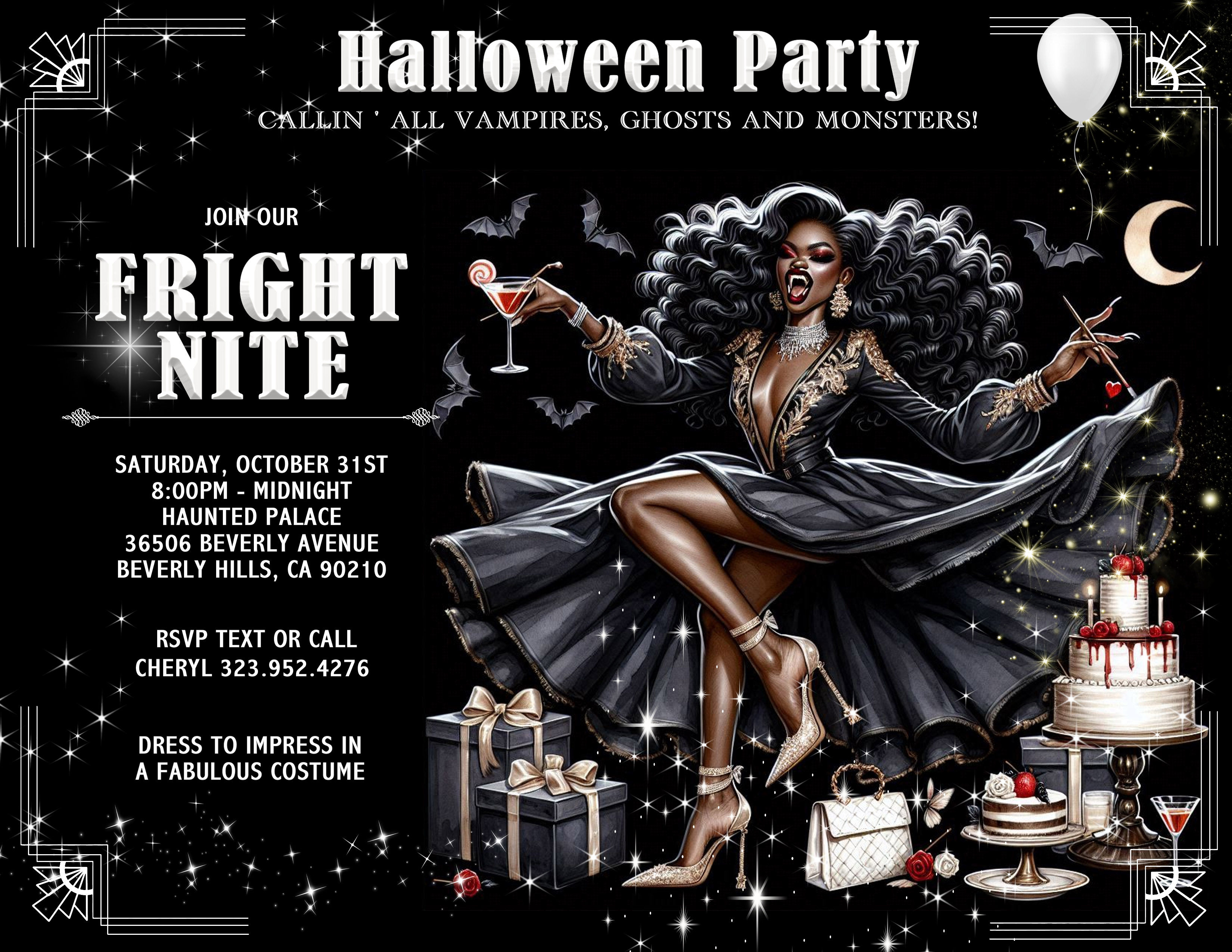 "She's a Vamp!" Invitation (sold in set of 10)