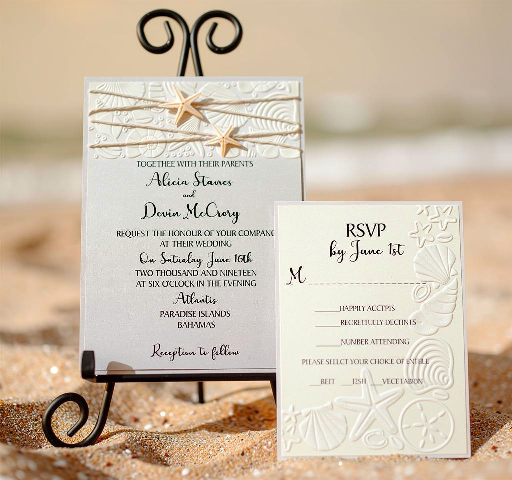 Starfish Beach Wedding / Party Invitation