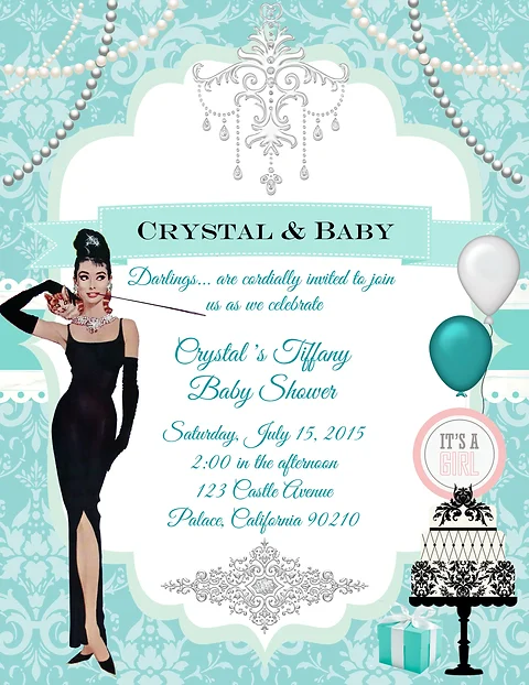 Breakfast At Tiffany Girl Baby Shower Invitations Sold In Sets Of