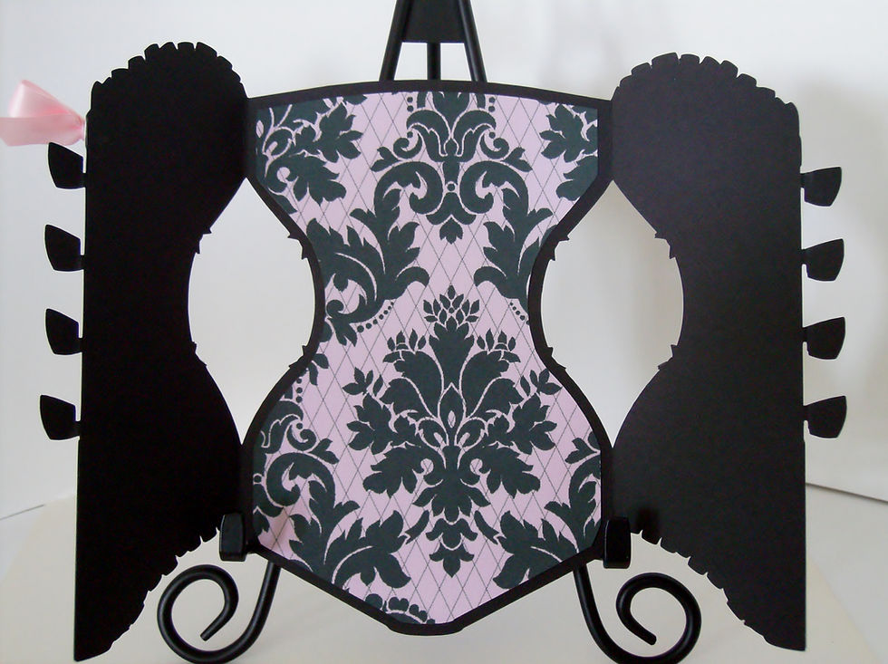 Thumbnail: Pink Lace Diva Corset Invitation (sold in sets of 10)