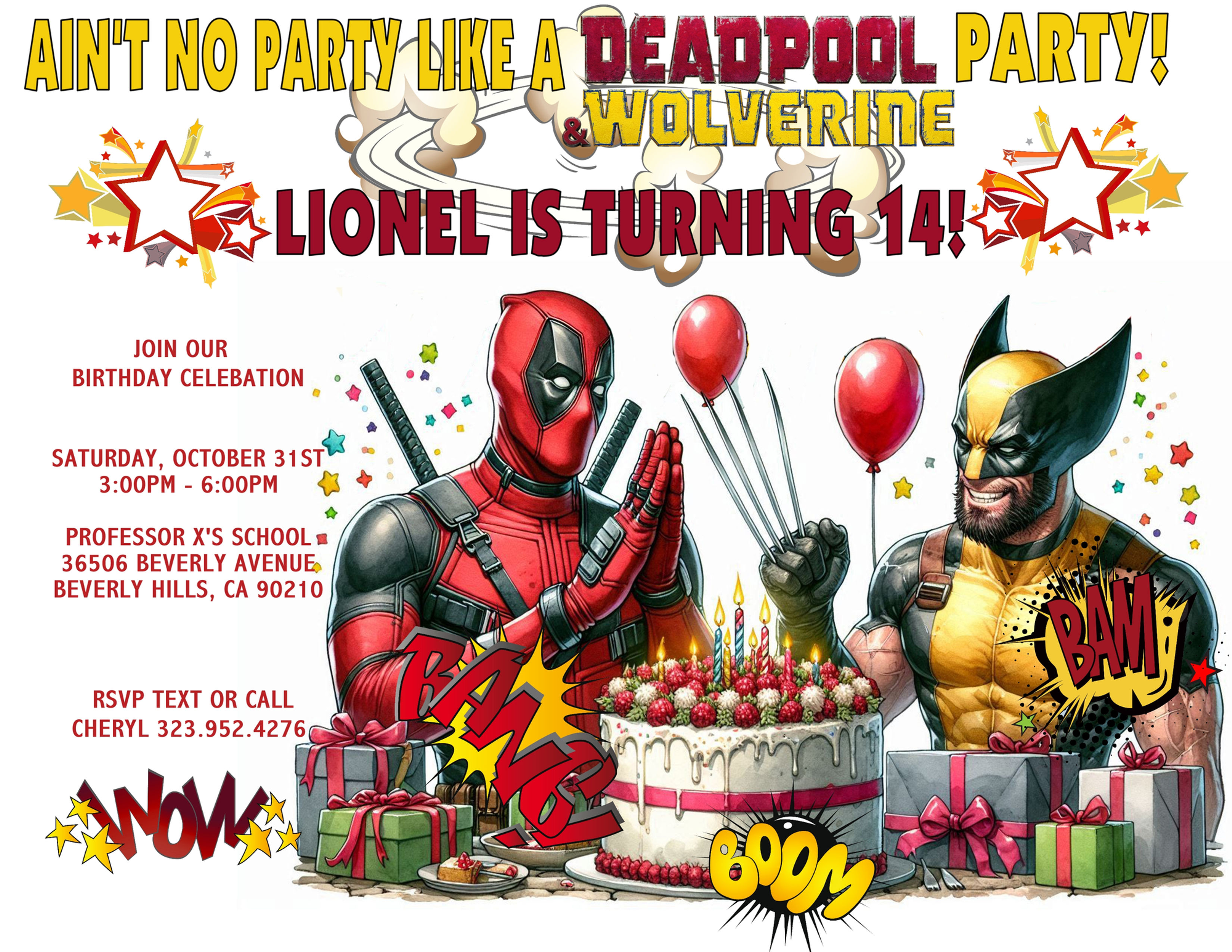 Hero Party 2 Invitation (sold in sets of 10)
