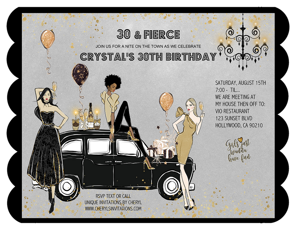 Thumbnail: Out on the Town Birthday Party Invitation (sold in sets of 10)