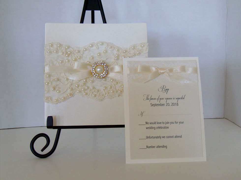 Thumbnail: "Pearls & Lace" Wedding & Event Invitation