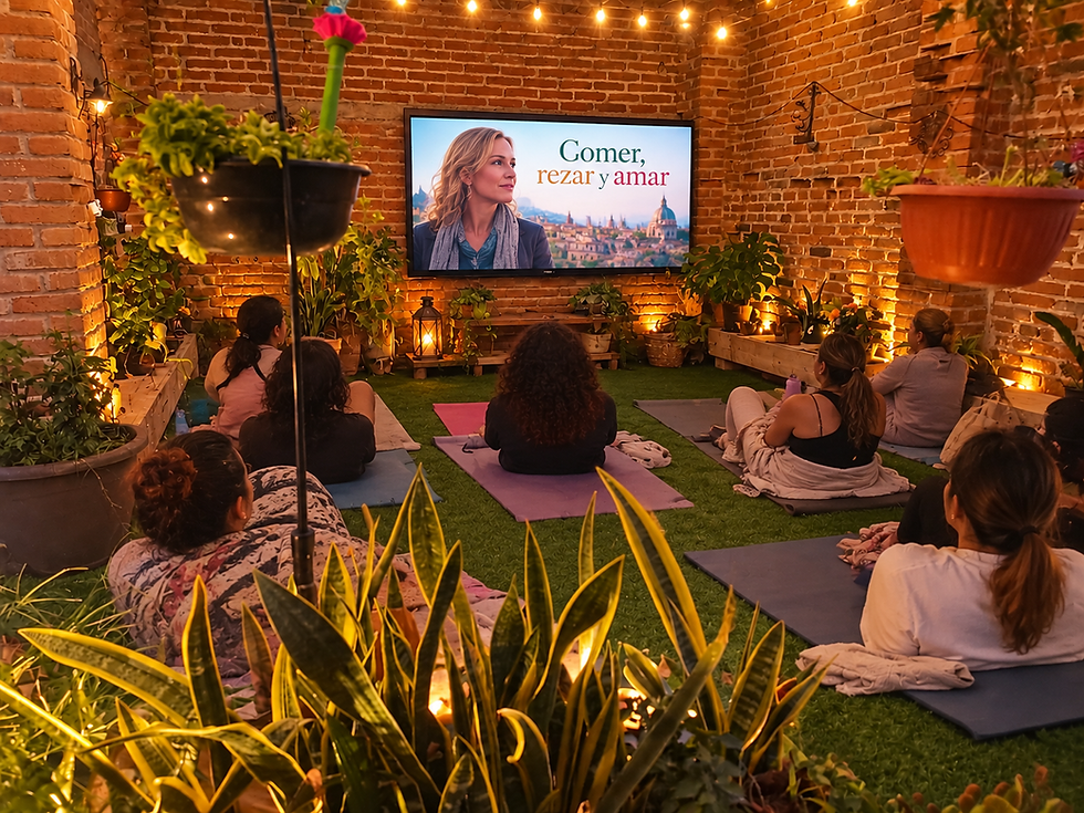 Noche de cine entre plantas y luces cálidas.png
