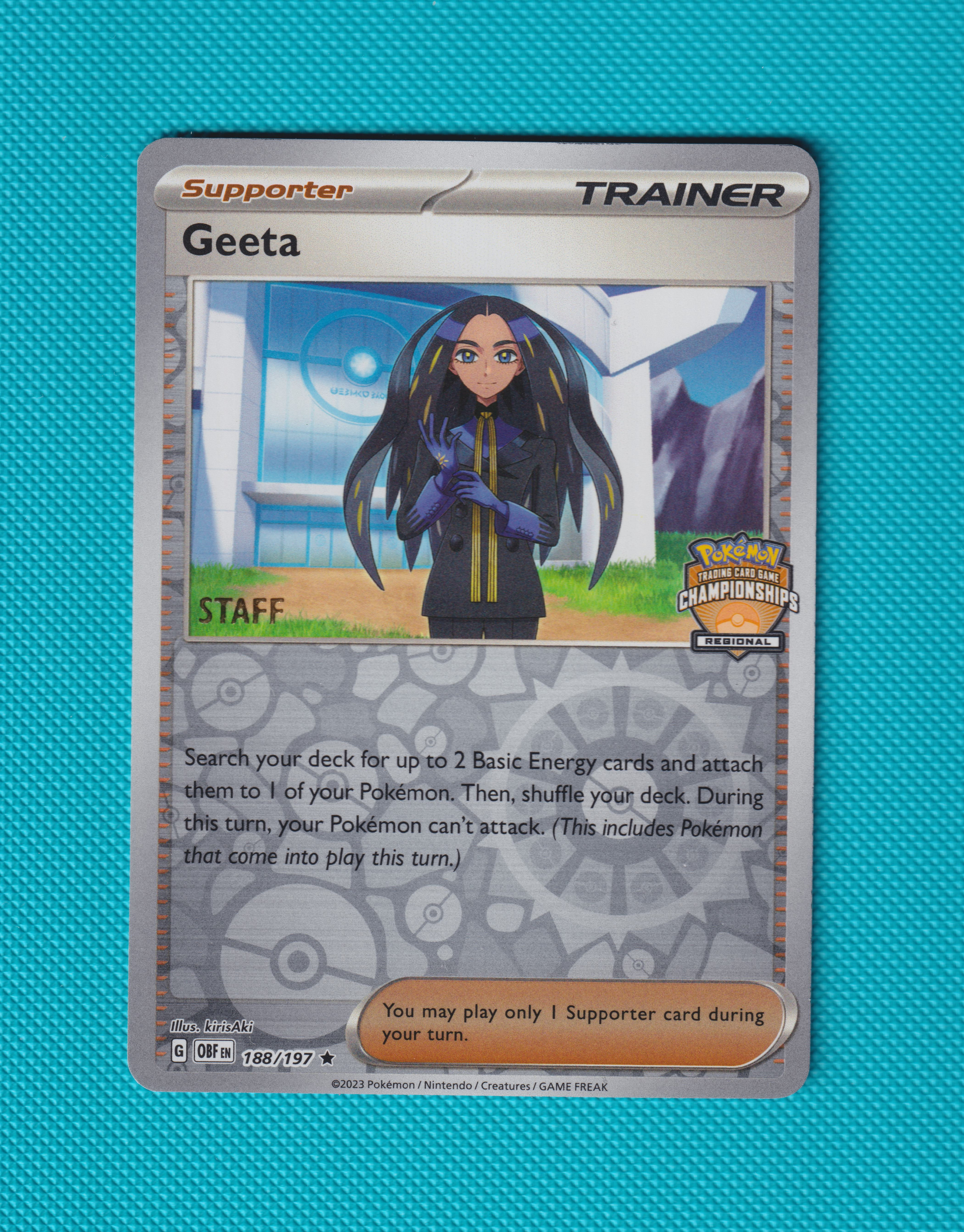 Geeta STAFF Regional Promo Obsidian Flames Master Set Very Rare 188/197