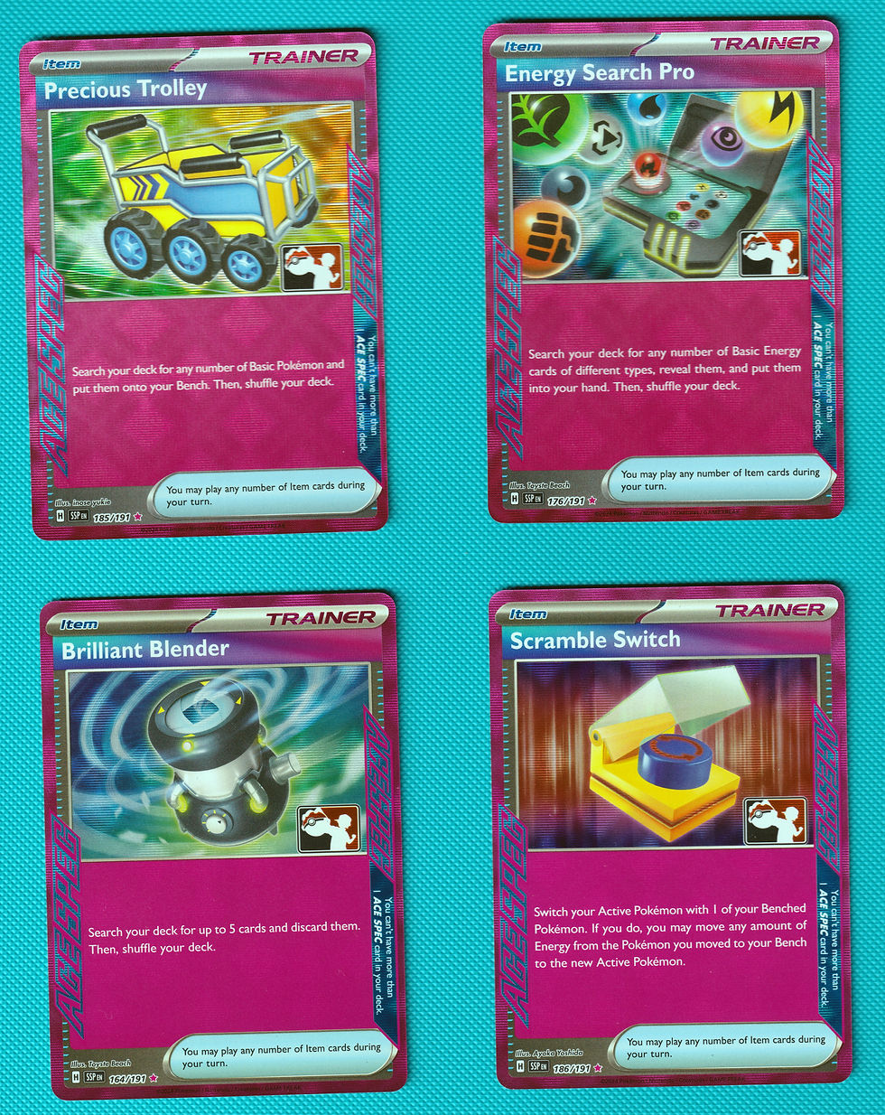 Thumbnail: All Surging Sparks Play Promos from Prize pack Series 7 & 8 Normal, EX & Ace Spe