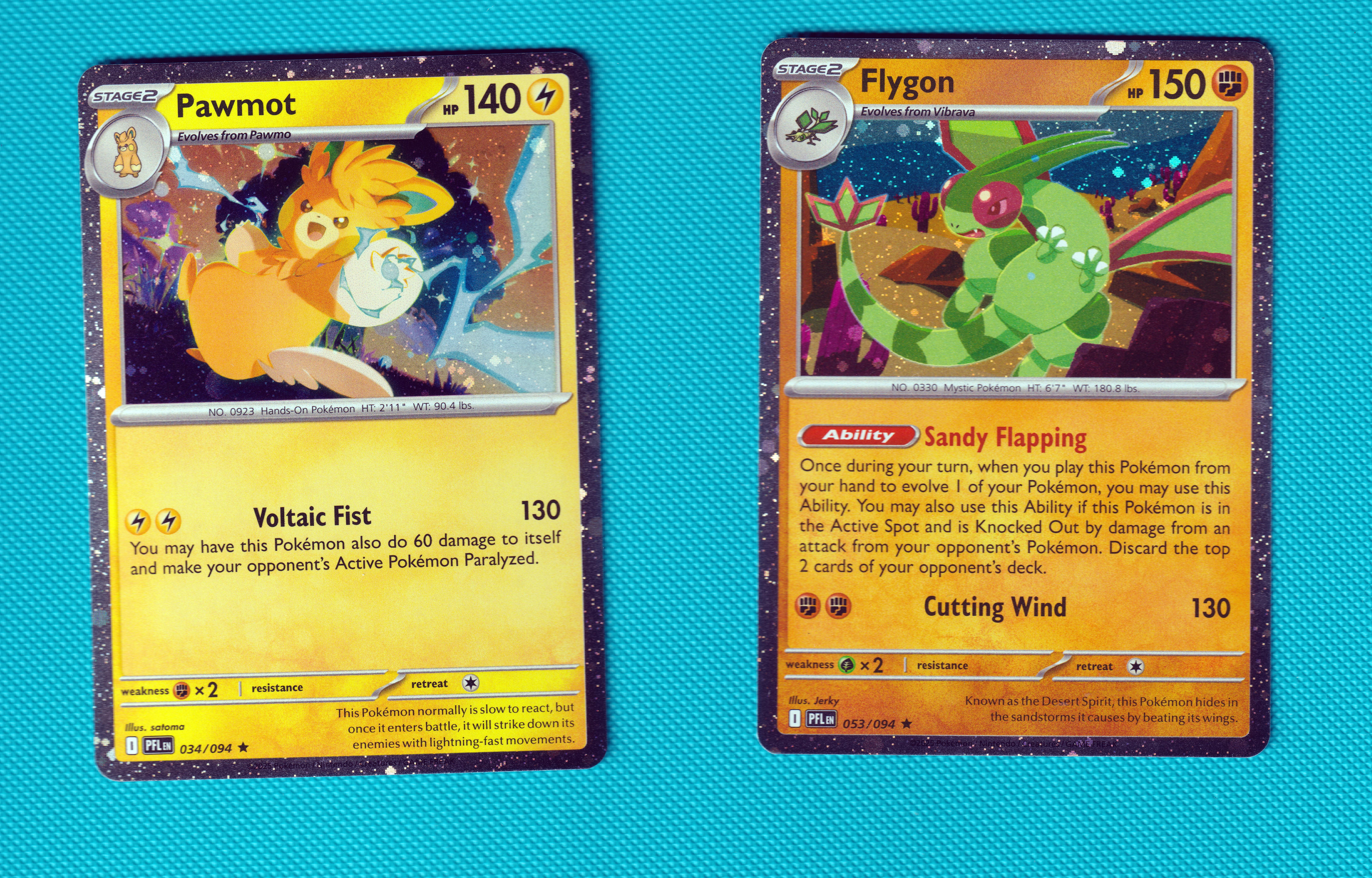 Cosmo Pawmot 034/094 & Flygon 053/094 Phantasmal Flames Masterset