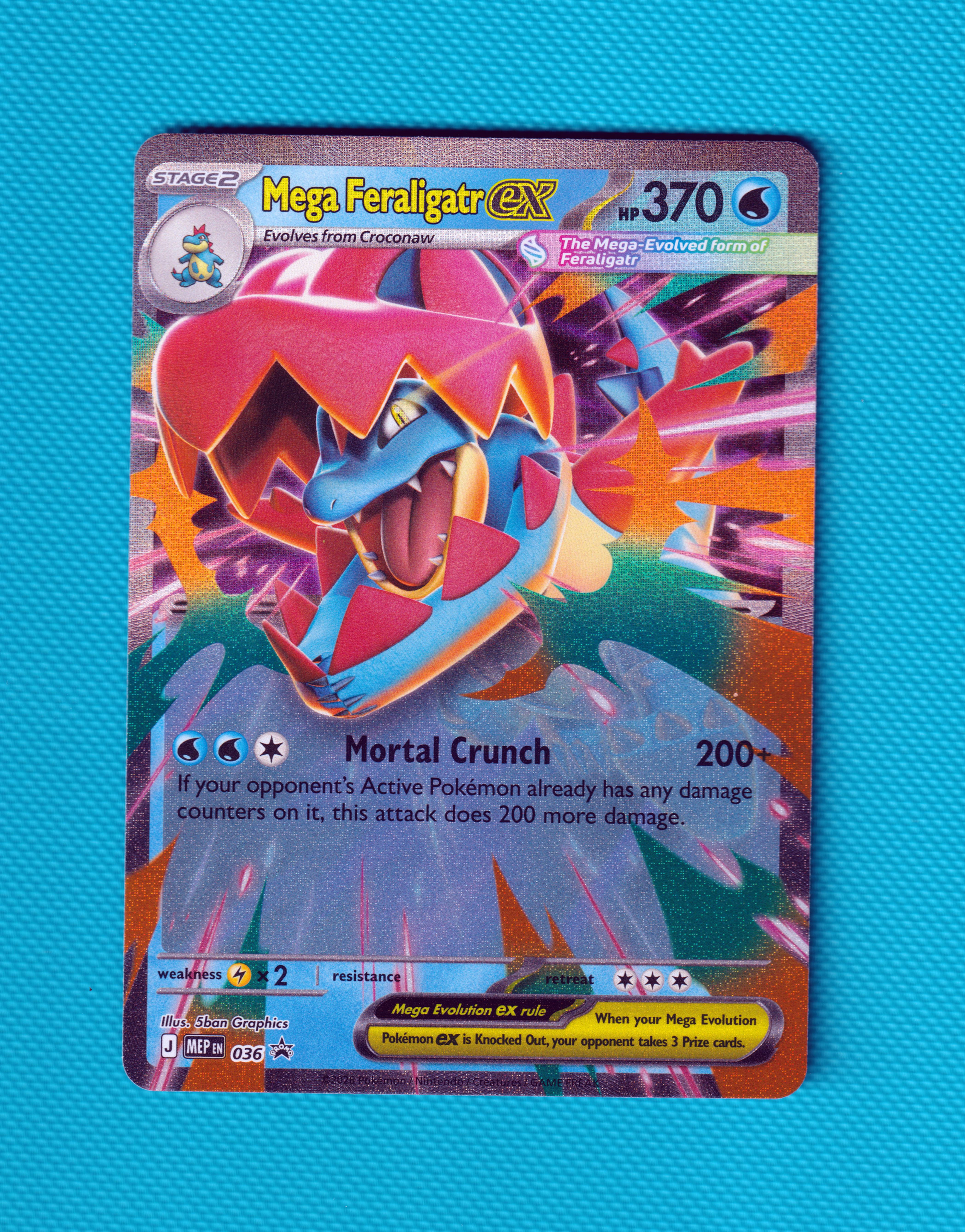 Mega Feraligatr Ex MEP 036 Promo, Lenticular MEP036