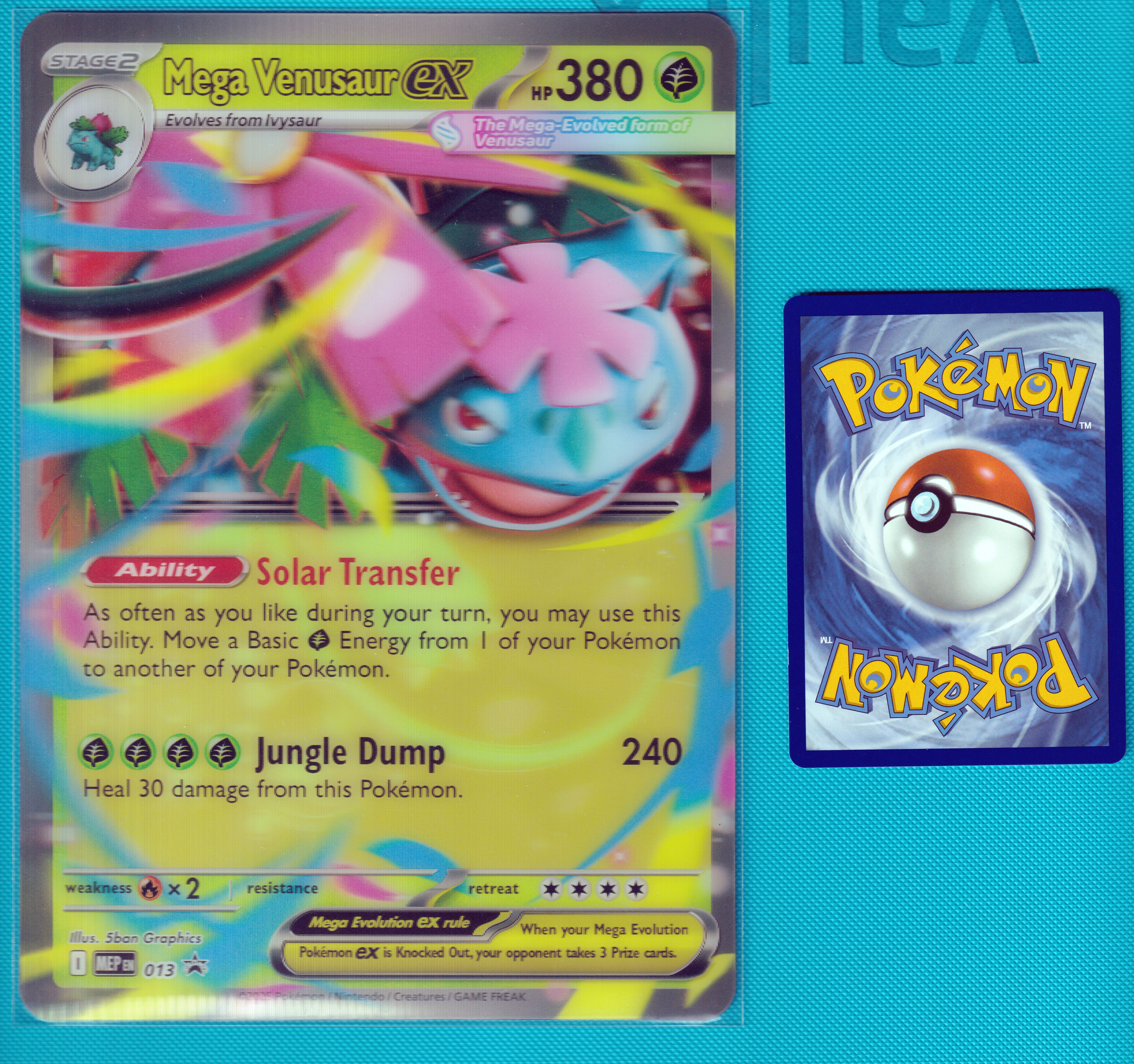 Mega Venusaur Ex MEP 013 Jumbo Promo, Lenticular Oversized MEP013