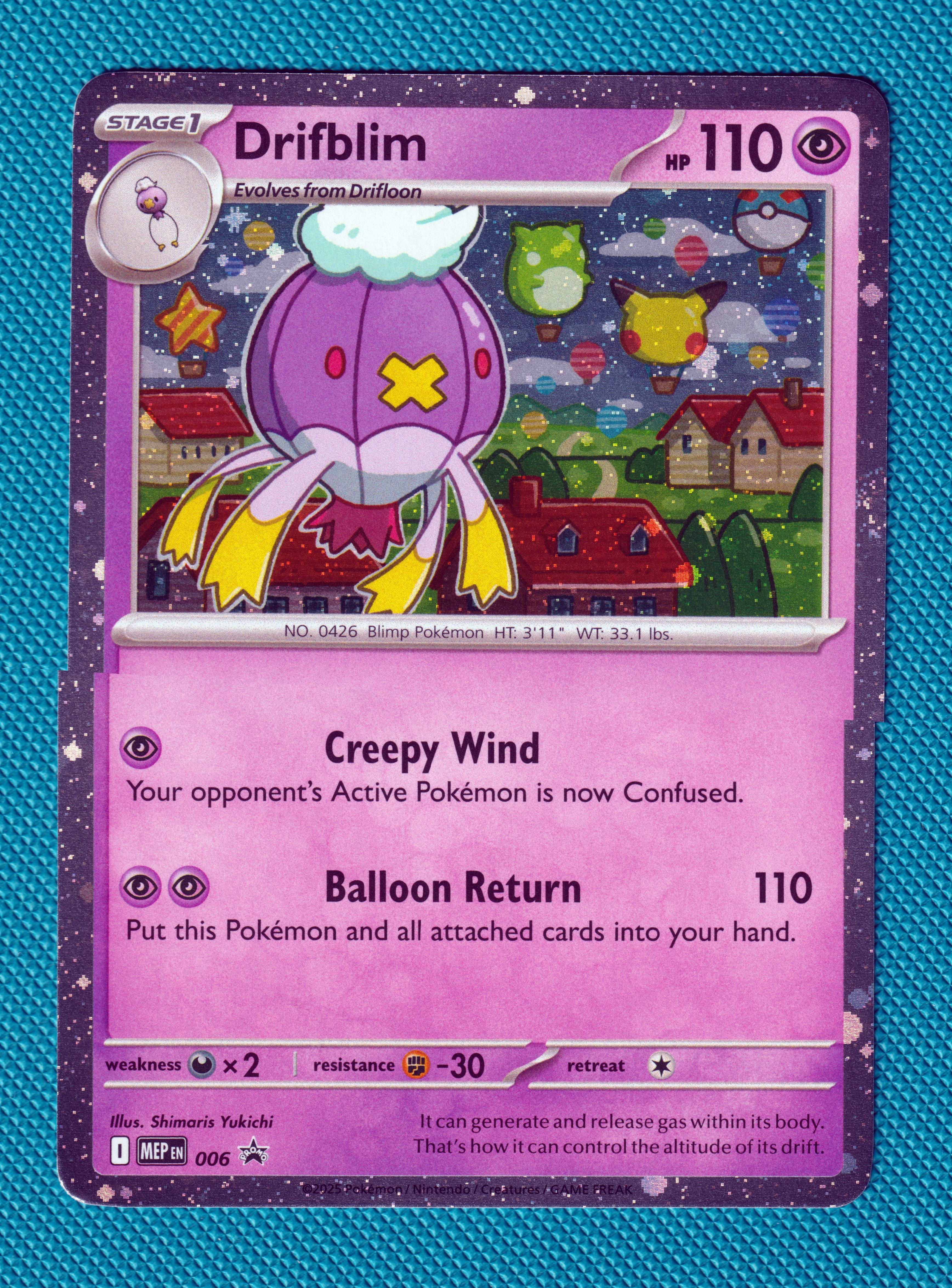 Drifblim MEP006 Mega Evolution (Base) Promo Cosmos Holo, Mep 006 Mega Masterset