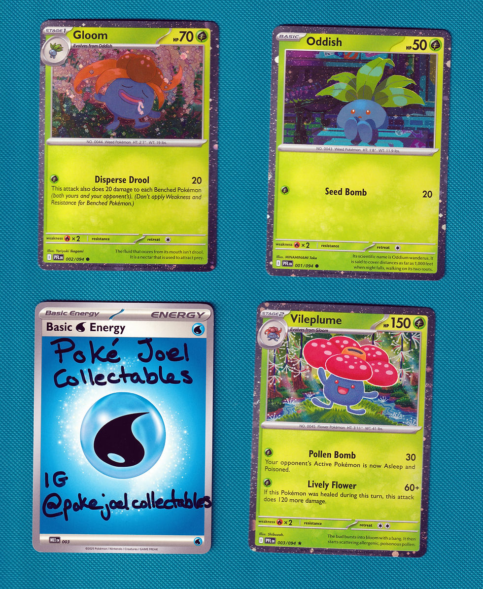 Reserved Cosmo Oddish 001, Gloom 002, Vileplume 003 USA Exclusive Phantasmal 
