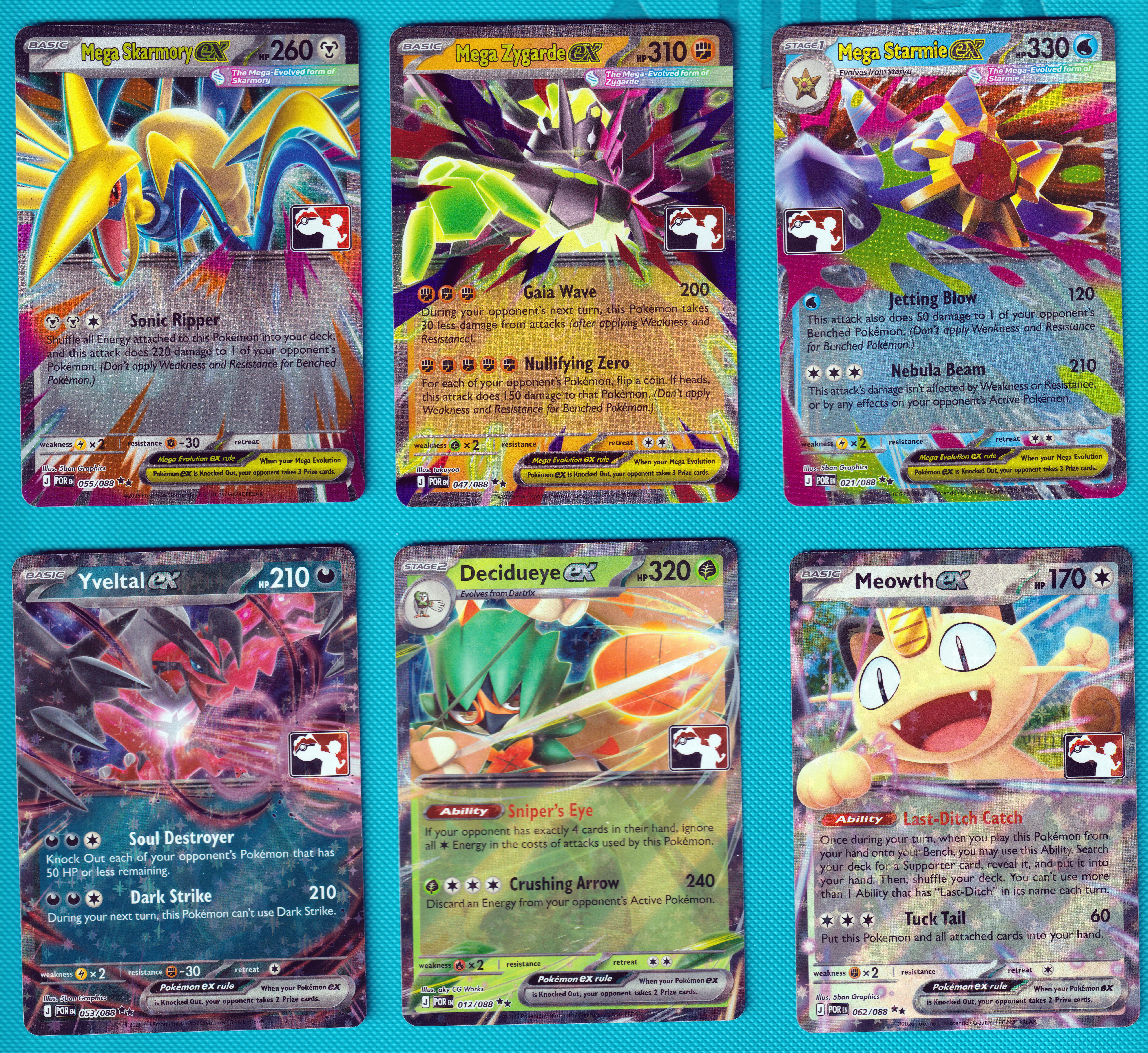 All 6 Perfect Order EX cards from Prize series 9 Play! Stamped complete EX set