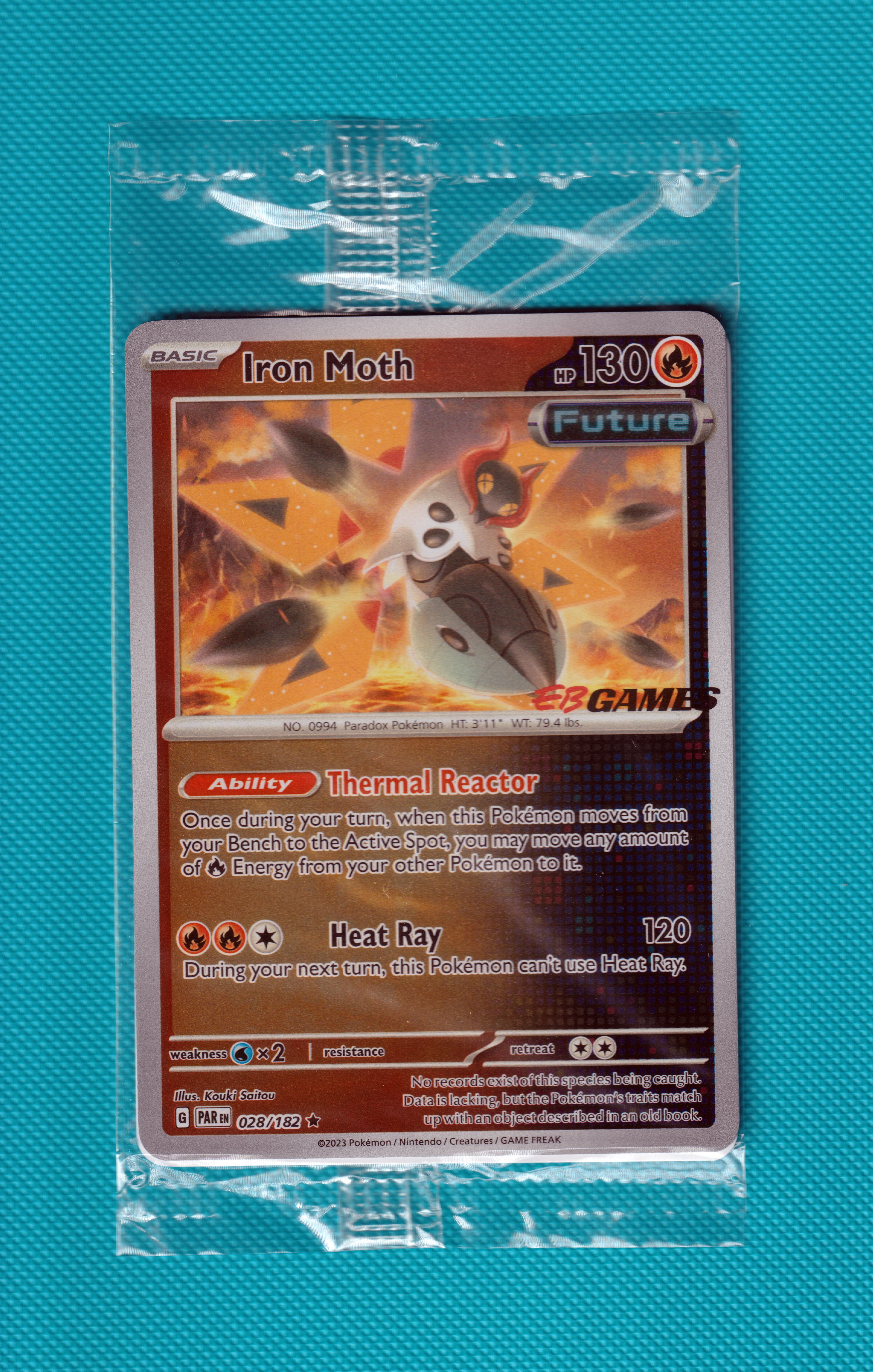 Iron Moth 028/182 Eb Games, Sealed Stamped Promo Paradox Rift Masterset
