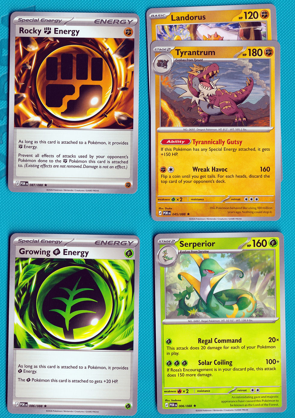 Thumbnail: All 5 Non Holo Rare - From Perfect Order Prerelease Decks Landorus Tyrantrum