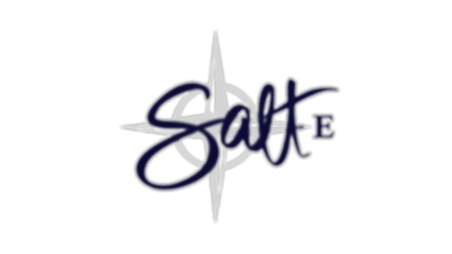 SaltE Brand Logo, Compass showing E and text "Salt"