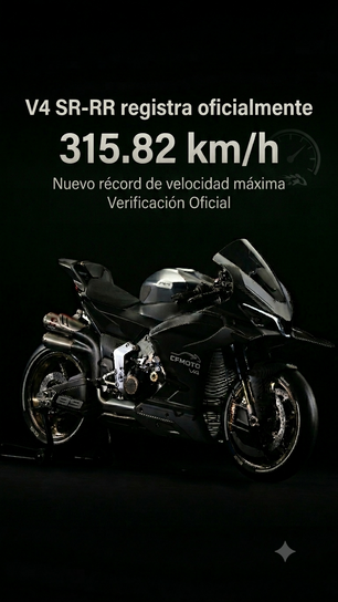 CFMOTO rompe la barrera de los 300 km/h: la V4 SR-RR registra oficialmente 315.82 km/h