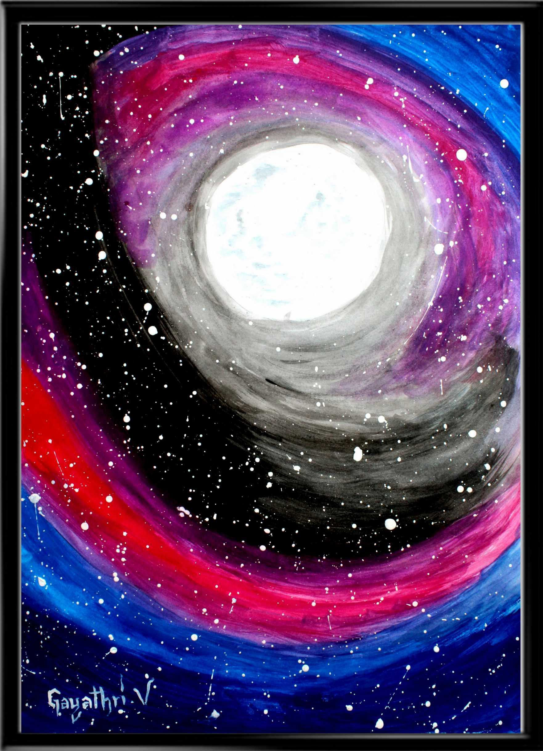 Moon Watercolour Reprint Painting