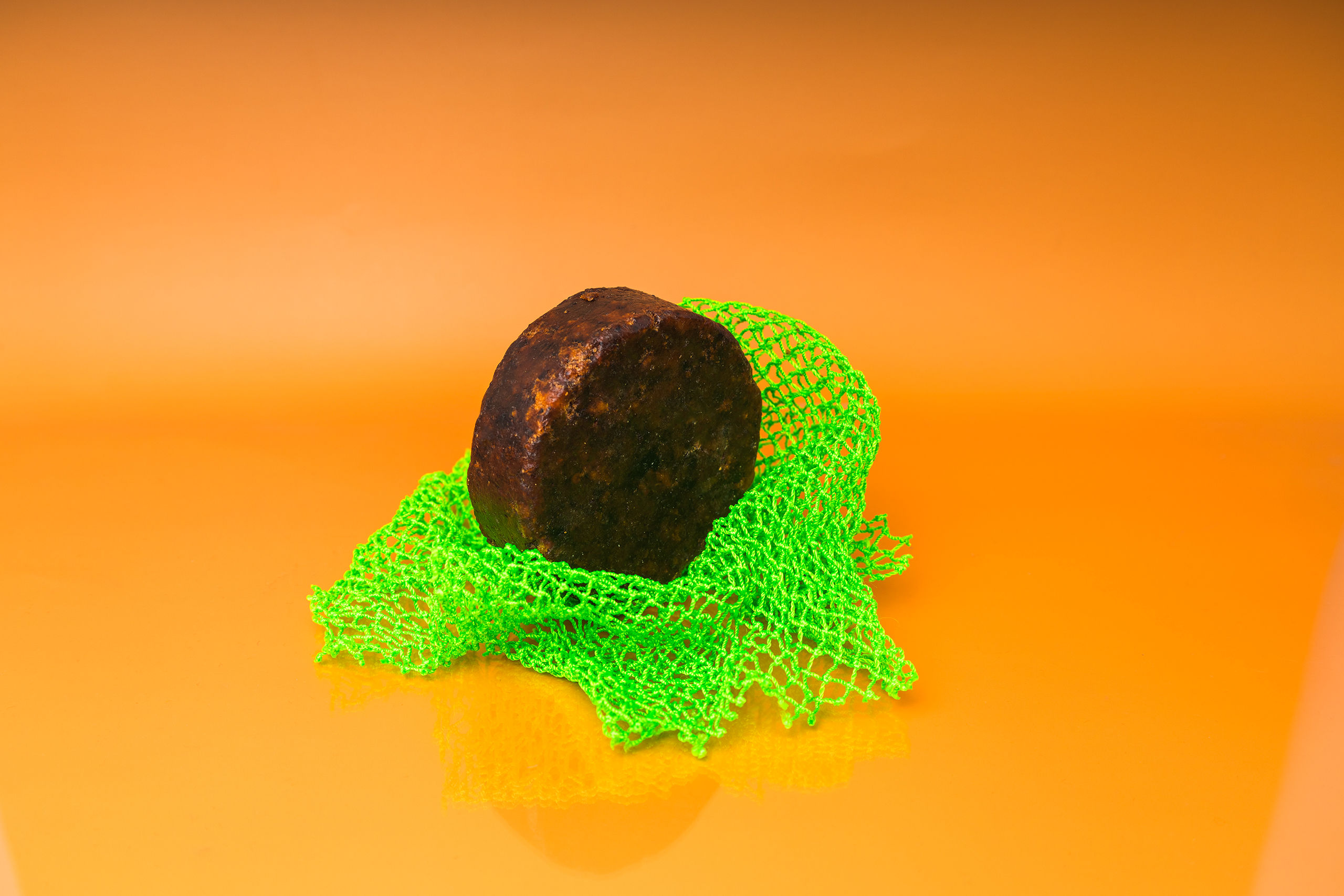 Black Soap Bar With Exfoliating Sponge