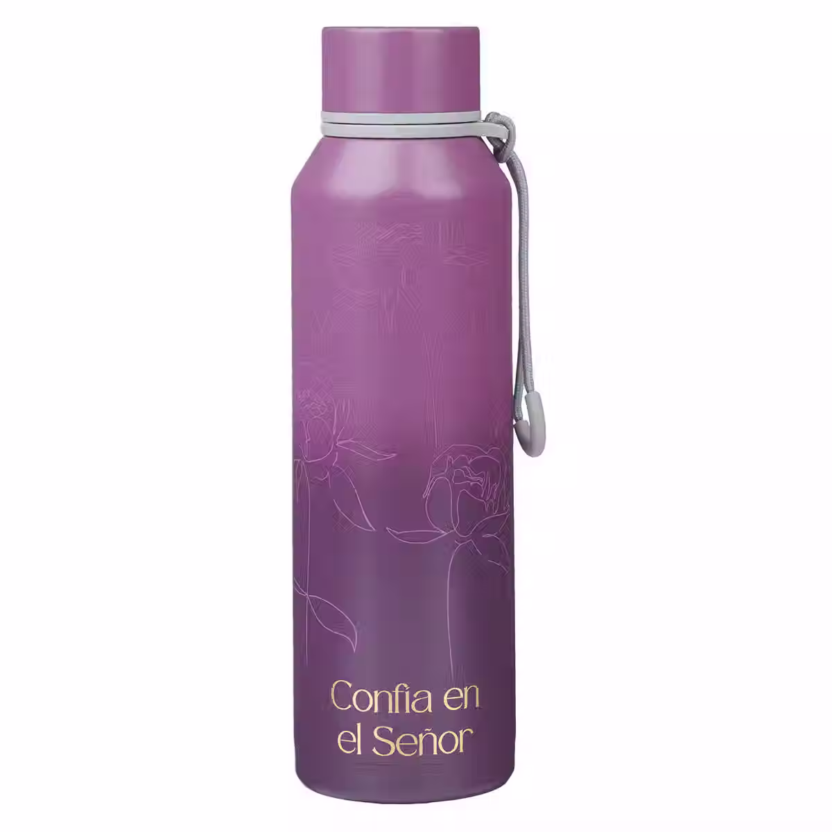 Botella de agua de acero inoxidable Flor de ciruela “Confía en el Señor” - Prove