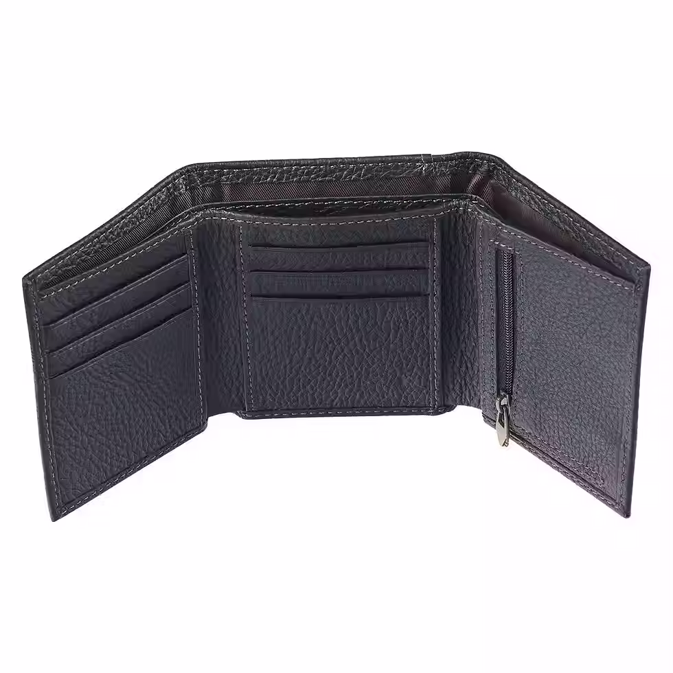 Thumbnail: Walk by Faith Black Genuine Leather Wallet - 2 Corinthians 5:7