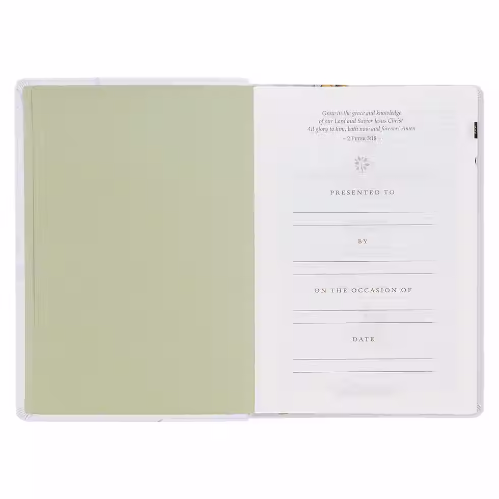 Μικρογραφία: Cream-colored Floral Faux Leather Spiritual Growth Bible