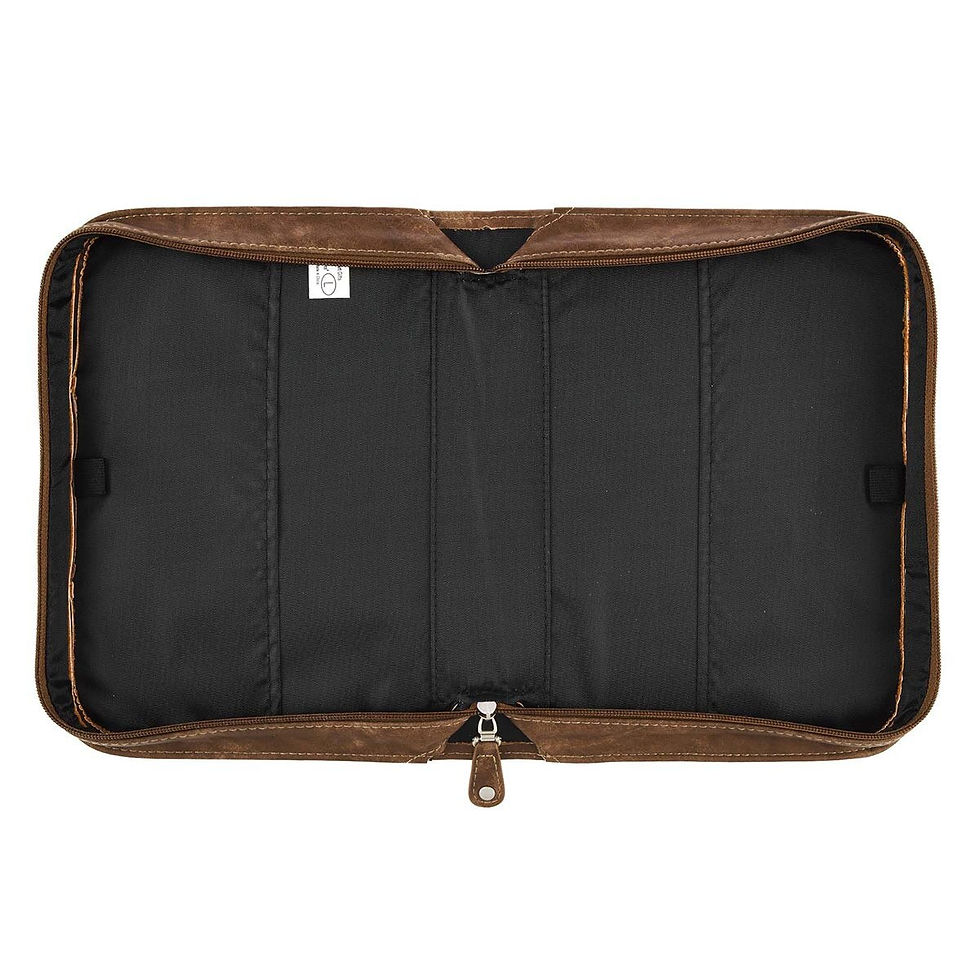 Thumbnail: Trust In The Lord Two-Tone Brown Classic Faux Leather Bible Cover - Proverbs 3:5