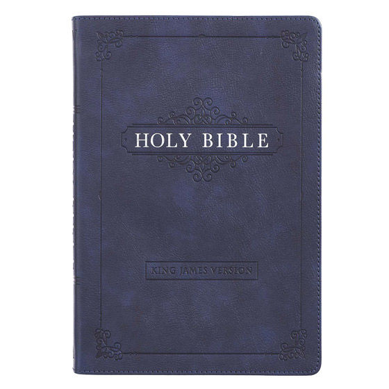थंबनेल: KJV Bible Thinline Navy Imitation Leather – Large Print