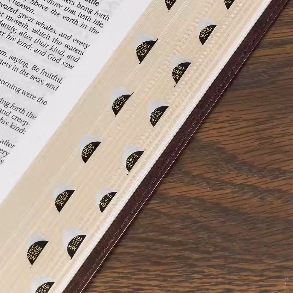 Küçük resim: Dark Brown Faux Leather Large Print Thinline King James Version Bible with Thumb