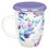Thumbnail: Be Still and Know Lidded Ceramic Mug in Purple - Psalm 46:10