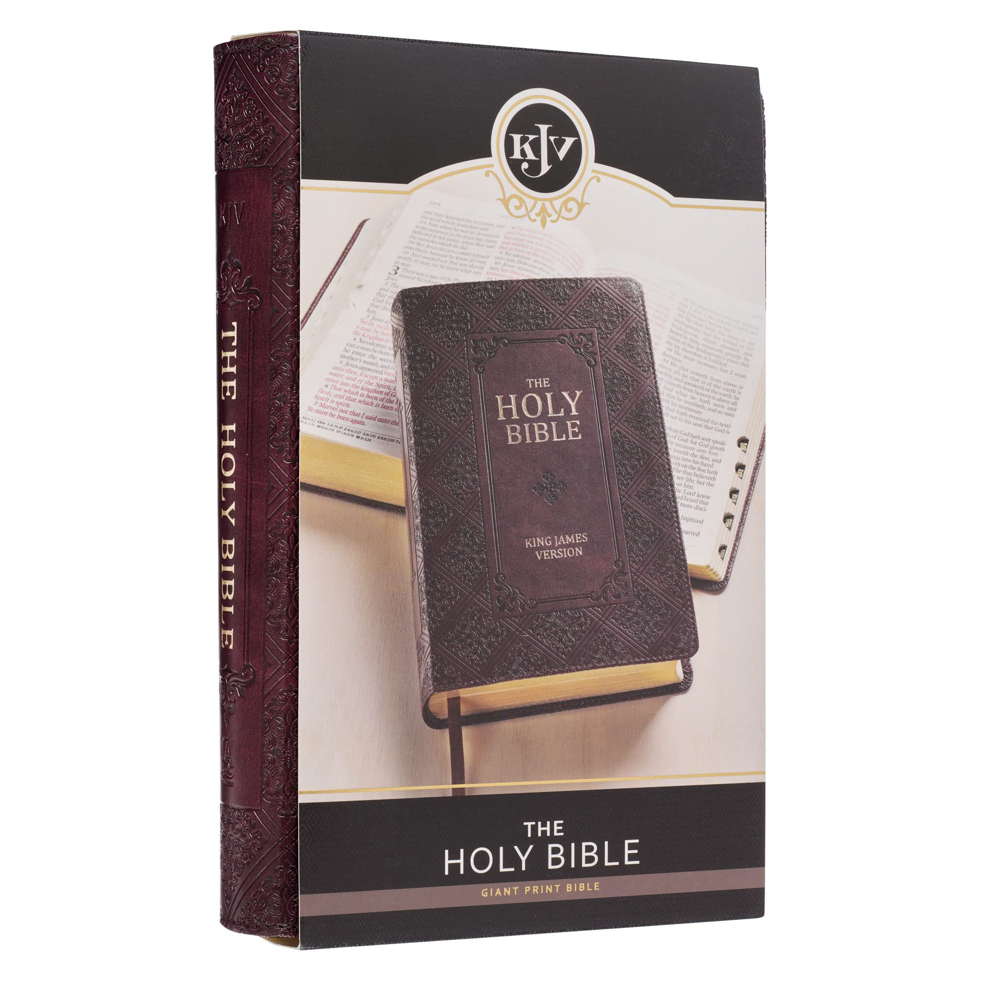 KJV Giant Print Bible, Dark Brown, Imitation Leather,
