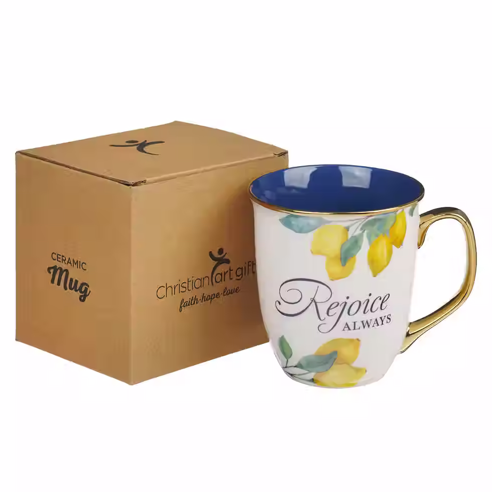 Thumbnail: Rejoice Always White Ceramic Mug - 1 Thessalonians 5:16