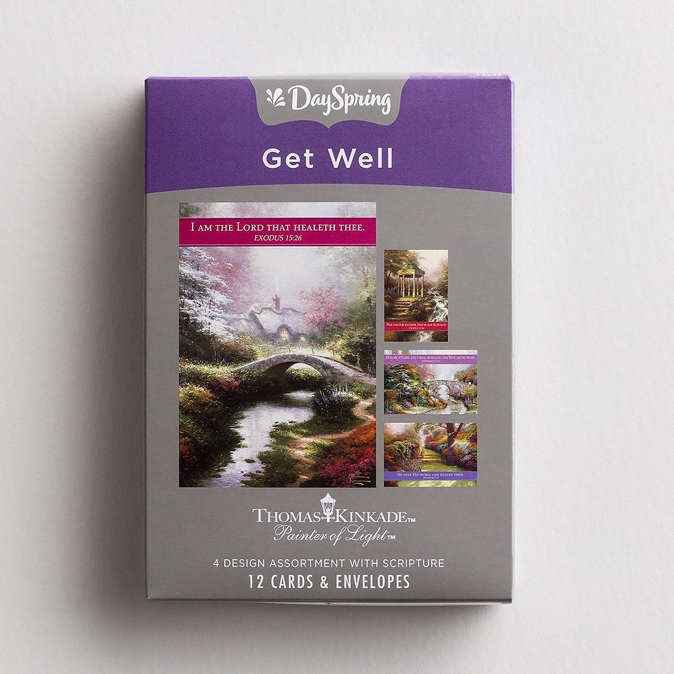Thumbnail: Get Well - Garden - 12 Boxed Cards - KJV - Thomas Kinkade