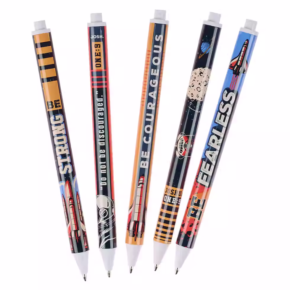 Thumbnail: Be Courageous Blue Ink Ballpoint Pen Set - Joshua 1:9