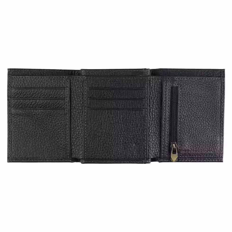 Miniaturbild: Walk by Faith Black Genuine Leather Wallet - 2 Corinthians 5:7
