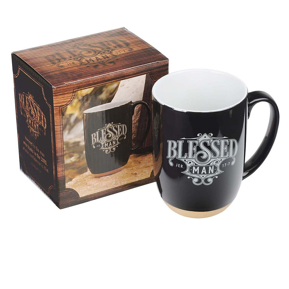Miniatura: Blessed Man Ceramic Coffee Mug with Dipped Clay Base - Jeremiah 17:7
