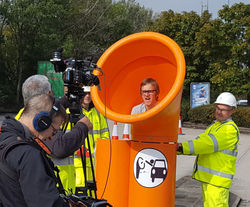Standing in a Bin