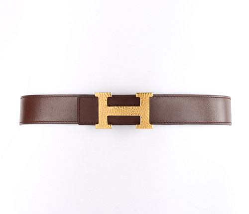 Hermes 18K Gold 'H' Buckle Reversible Belt | FIFTH-MAIN
