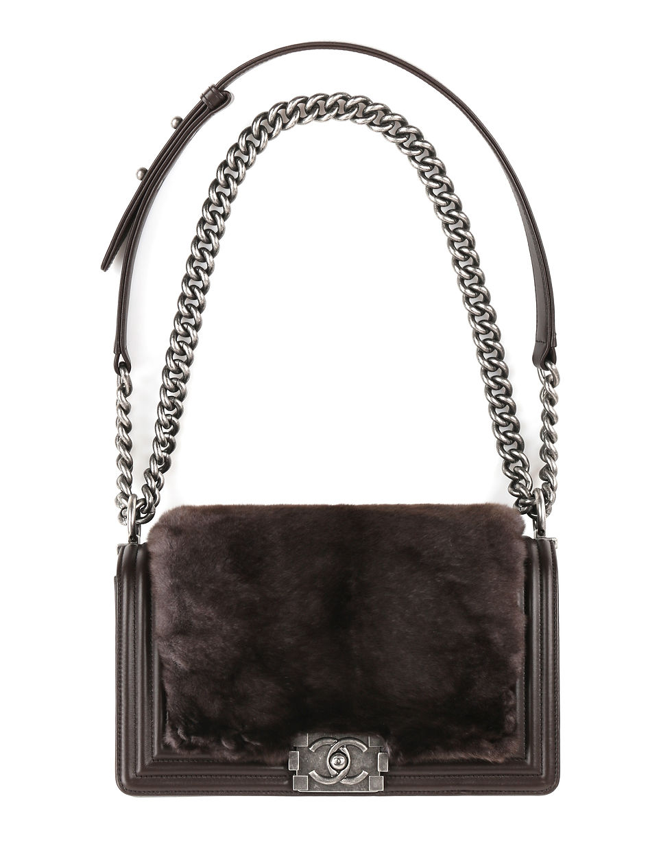 Thumbnail: Chanel "Medium Boy" Calfskin & Rabbit Handbag