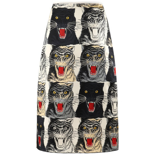 累積売上総額第1位【GUCCI★グッチ】GUCCI TIGER PLEATER SKIRT Gucci Tiger Face A-Line Skirt | FIFTH-MAIN