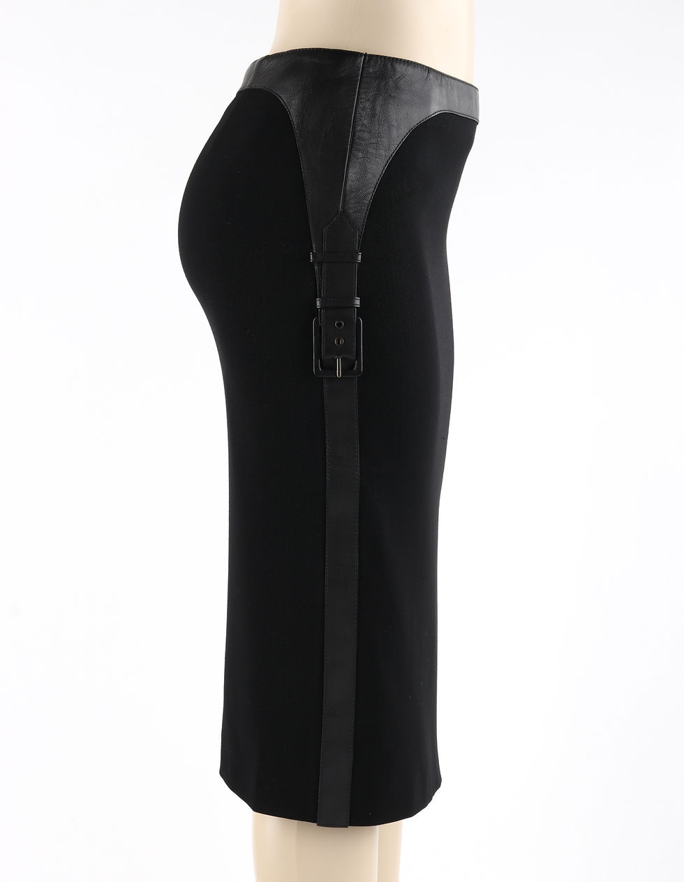 Thumbnail: Alexander McQueen Leather Buckle Pencil Skirt