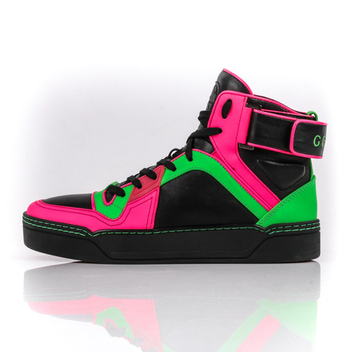 Neon Pink And Orange Gucci Sneakers Gucci High Top Sneakers
