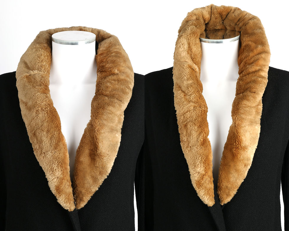 Thumbnail: Miller Beaver Fur Wool Coat
